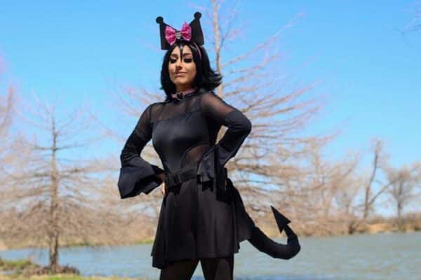 Kuromi with a DIGITAiL cosplay tail