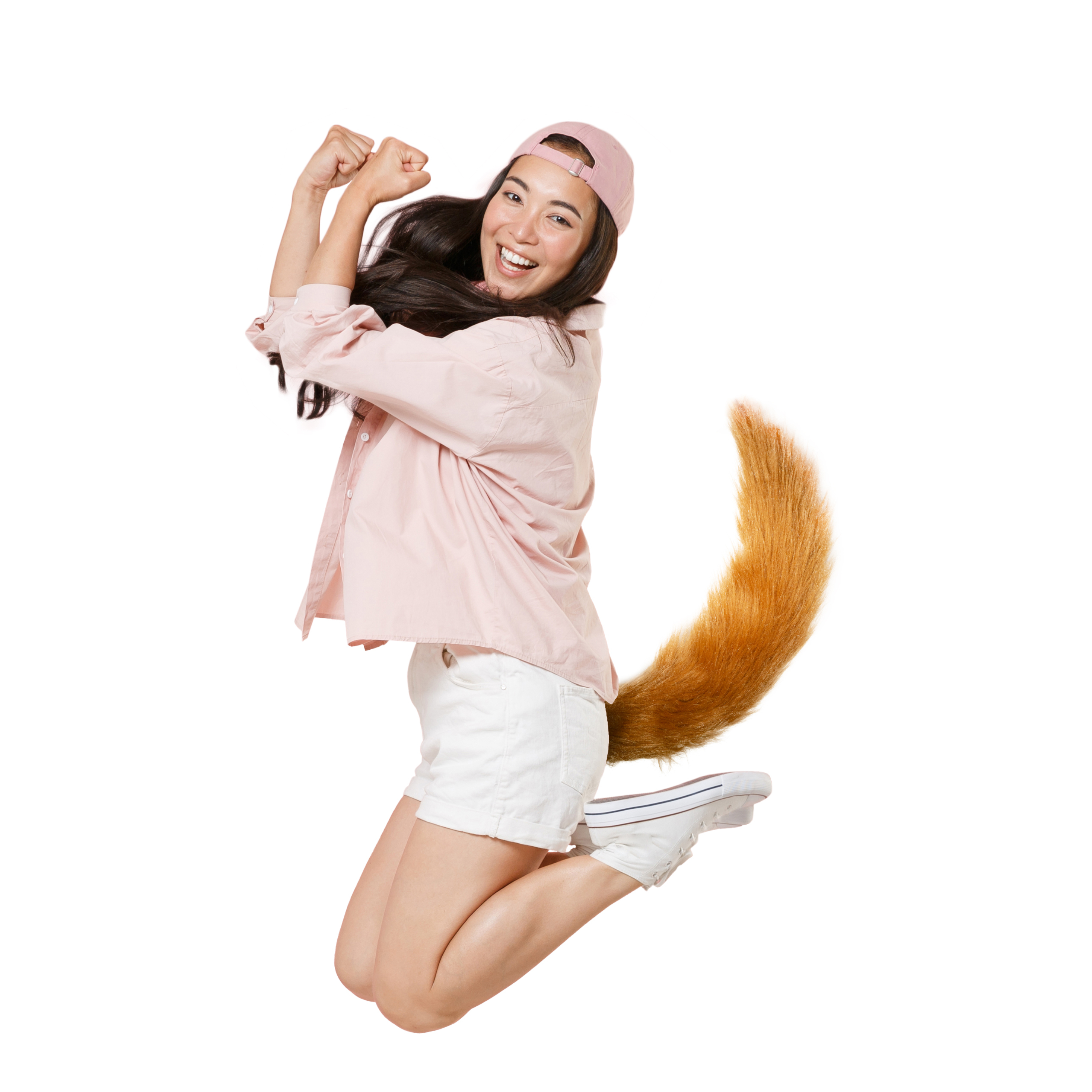 jumpin girl with mitail